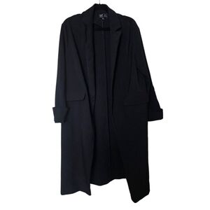 ZARA TRF COLLECTION Long Black Duster Coat Jacket - Size Small‎